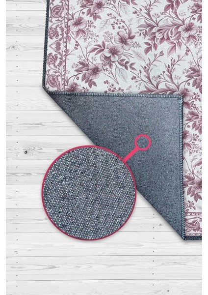 Gül Pembesi Renkli Çiçek Desenli Vintage Salon Halısı, Romantik Oda Dekoru Için Yıkanabilir Dokuma Pamuk Tabanlı Halı fiyatları