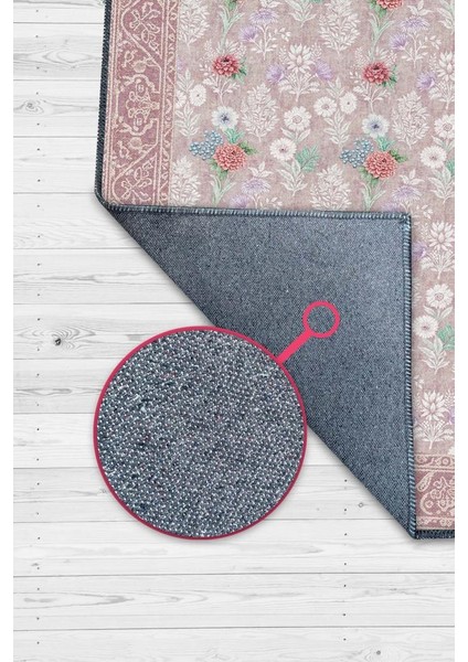 Vintage Tarz Çiçek Desenli Pastel Oturma Odası Halısı, Pembe Halı, Maksimalist Ev Dekoru fiyatları