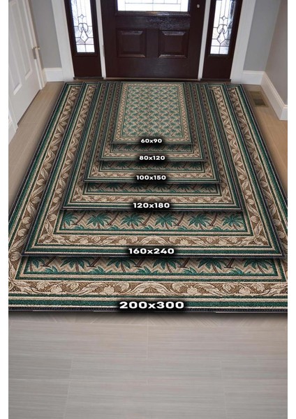 Palmiye Ağacı Desenli Kahverengi Halı, Egzotik Oturma Odası Dekoru Halısı, Bohem Tarz Salon Halısı fırsatları