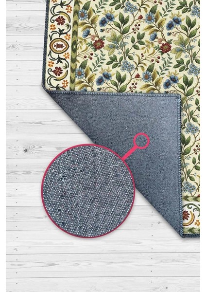 Bağ Evi Dekoru Tarzı Işlemeli Çiçekli Halı, Antik Desenli Halı, Nostaljik Yıkanabilir Halı fiyatları