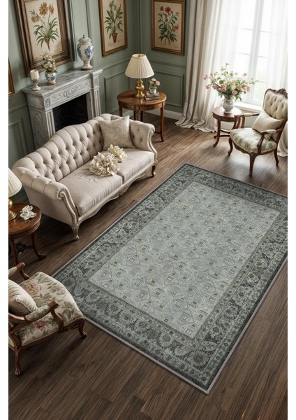 Minimalist Geometrik Desenli Çiçeklibordürlü Gri Salon Halısı, Modern Oturma Odası Halısı, Japandi Halı