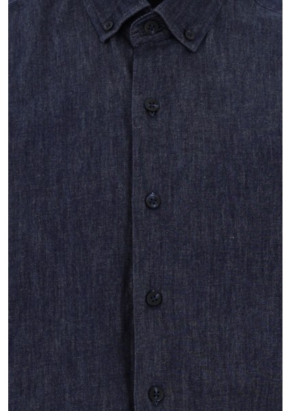 Uzun Kol Slim Fit Dar Kesim Denim Pamuk Gömlek modelleri