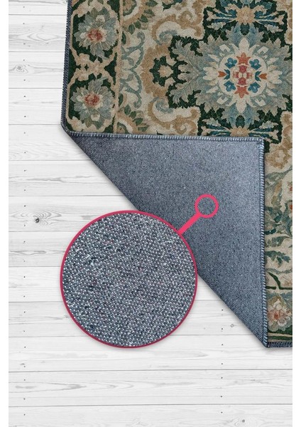 Iran Halısı Tarzı Makinede Yıkanabilir Vintage Halı, Yeşil Mavi Halı, Şönil Halı fiyatları