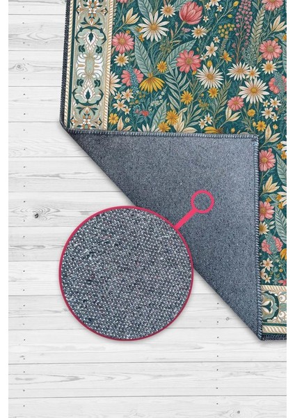 Kır Evi Tarzı Çok Renkli Papatya Detaylı Çiçek Bahçesi Temalı Oturma Odası Halısı, Salon Halısı, Mutfak Halısı fiyatları