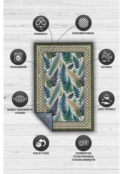 Ağaç Yapraklı Maksimalist Halı, Kaymaz Tabanlı Klasik Salon Halısı modelleri