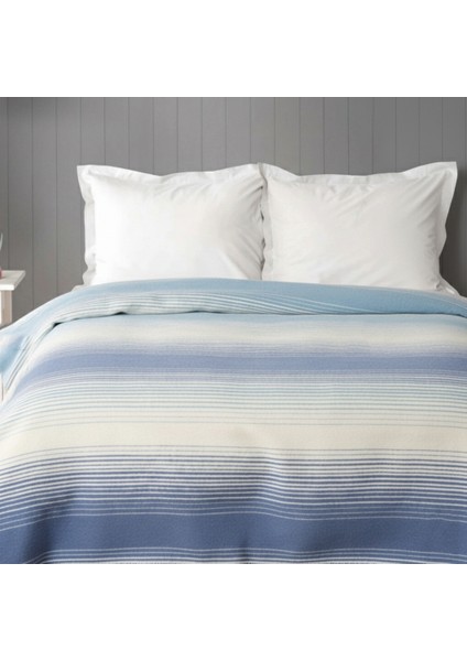 Karaca Home Fabia Indigo Çift Kişilik Pamuk Battaniye (Mavi-Beyaz)