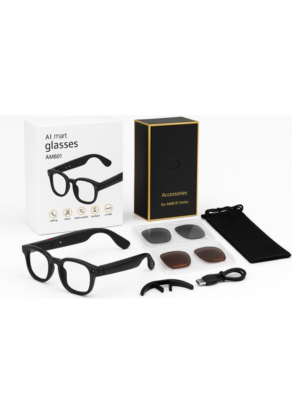 Aı Smart Gözlük,yapay Zeka Nesne Tanıma, 8mp Kamera, Wifi Bağlantılı, Video Kayıt, Anında Sesli Tercüman, 1080P Hd, Müzik Dinleme Özellikli indirimleri