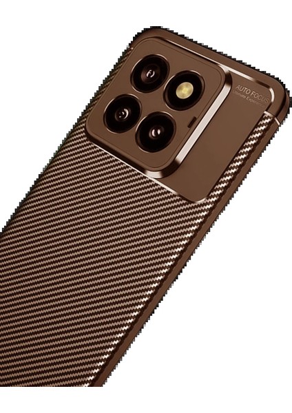 OMR02 Xiaomi Mi 14T Pro Kılıf Auto Focus Karbon Kapak - Kahverengi modelleri