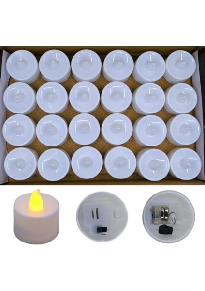 24'lü Pilli Mum Seti 3.4 cm