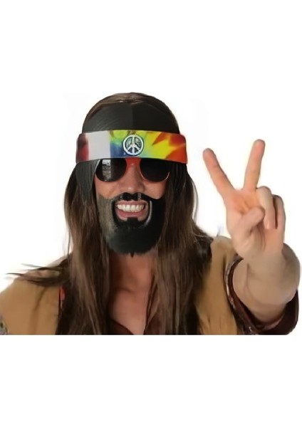 Siyah Saçlı Bandana Hippi Parti Gözlüğü fiyatları