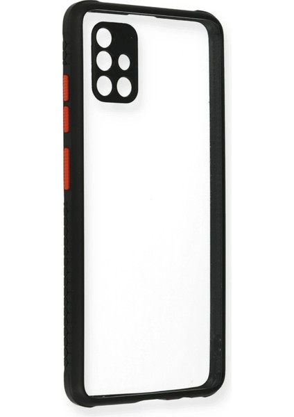 OMR02 Samsung Galaxy A71 Kılıf Miami Şeffaf Silikon - Siyah