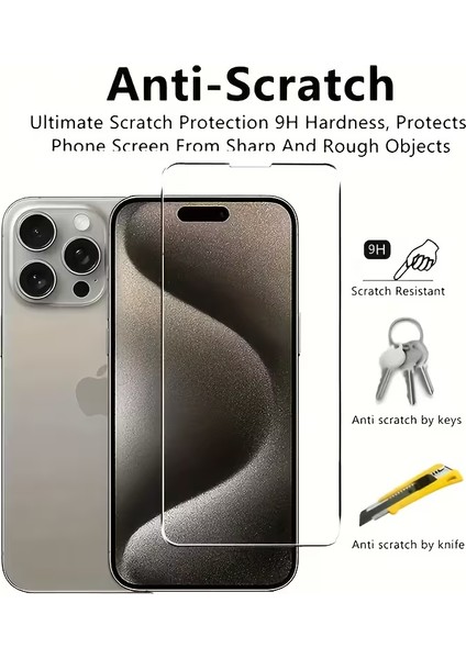 Iphone 15 Pro Max Şeffaf Premium Ekran Koruyucu Cam modelleri