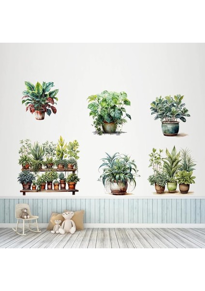 Tropikal Bitkiler Duvar Stickerı Model C modelleri