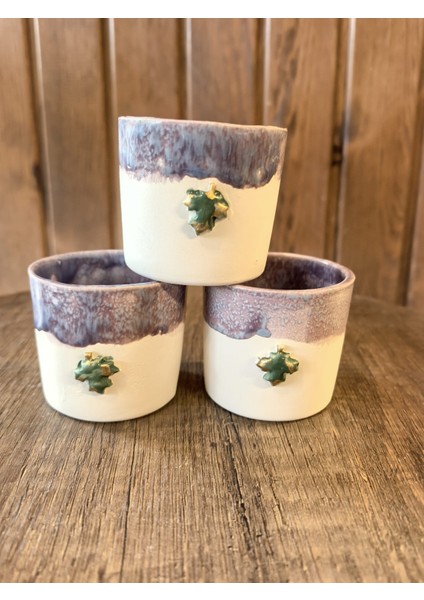 El Yapımı 90ML Yaprak Detaylı Seramik Espresso Fincanı – Doğal Dokunuşla Kahve Keyfi