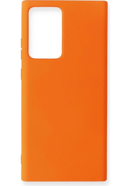OMR02 Samsung Galaxy Note 20 Ultra Kılıf Nano Içi Kadife Silikon - Turuncu