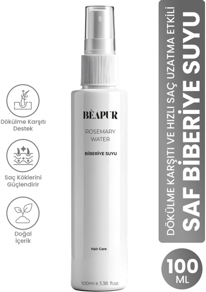 Biberiye Suyu | Dökülme Karşıtı & Saç Uzamasını Destekleyen Etkili Saf Saç Toniği 100 ml