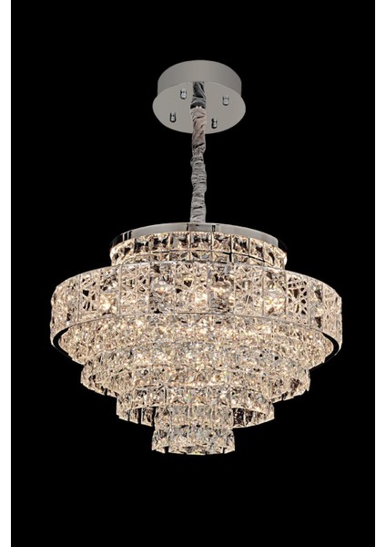 Cristalin Krom 50 cm Kristal Taşlı Modern Avize – Salon ve Oturma Odası modelleri