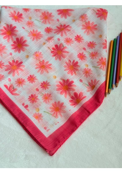 Desenli Sevim Likız Çok Eşarbı 80*80 cm Pamuk