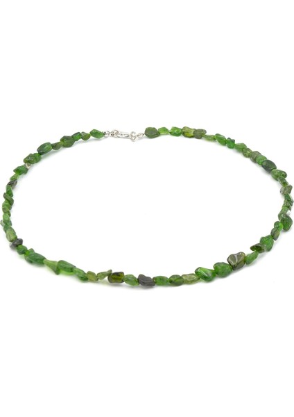 Choker Model Amorf Kesim Doğal Diopsit Taşı Kolye fiyatları