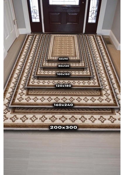 Rustik Halı, Ahşap Oda Dekoru Için Yıkanabilir Minimlasit Halı, Bordürlü Gelneksel Halı fırsatları