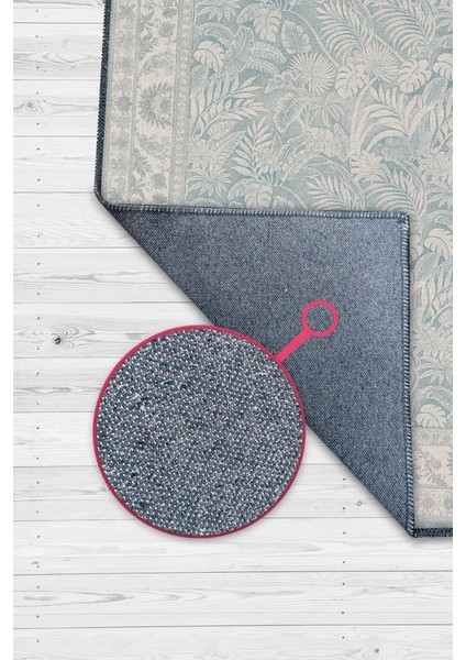 Yıkanabilir Dokuma Pamuk Tabanlı Pastel Mavi Halı, Kıyı Temalı Bitki Desenli Salon Halısı fiyatları