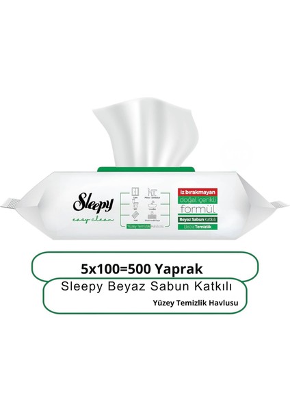 Easy Clean 5 Al 4 Öde - Beyaz Sabun Katkılı Yüzey Temizleyici -100'LÜPAKET / 5X100 ( 500 Yaprak ) indirimleri