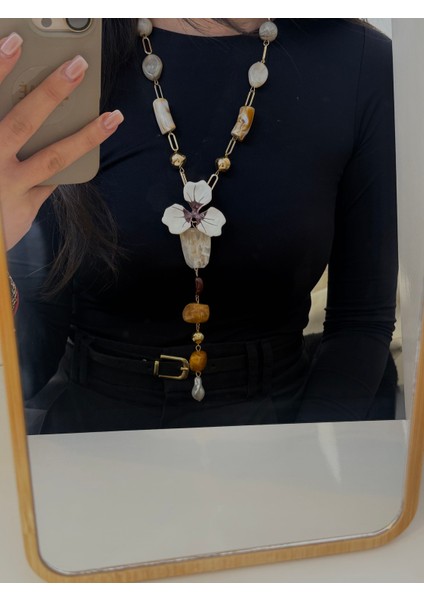 Taşlı Çiçek Kolye fiyatları