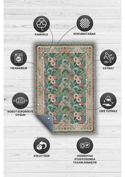 Victorian Tarzı Maksimalist Halı, Çok Renkli Salon Halısı, Çiçekli Kır Evi Halısı modelleri