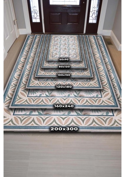 Iskandinav Oda Dekoru Temalı Pastel Renkli Çiçekli Oturma Odası Halısı, Yıkanabilir Deniz Evi Tarzı Halı fırsatları