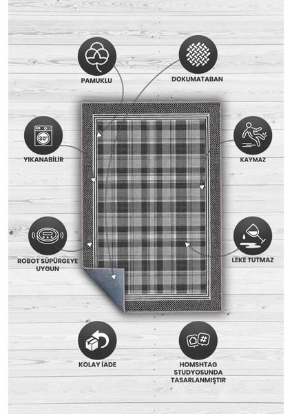 Modern Geometrik Gri Halı, Kareli Minimalist Ev Dekoru Halısı, Yıkanabilir Ekose Halı modelleri