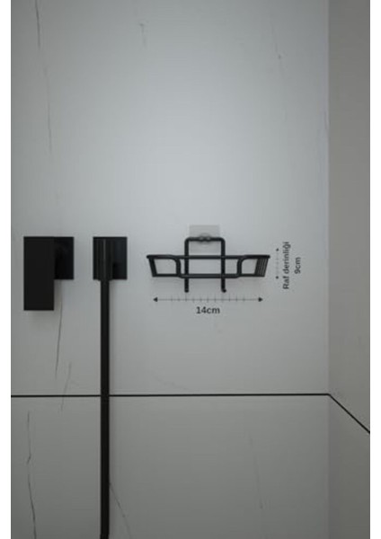 Yapışkanlı Siyah Çok Amaçlı Mutfak ve Banyo Rafı ile Sabunluk Seti fiyatları