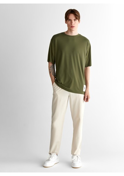 Erkek Yeşil Relaxed Fit Bisiklet Yaka Logolu T-Shirt 2325124T.301 modelleri