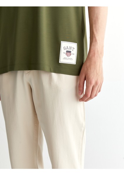 Erkek Yeşil Relaxed Fit Bisiklet Yaka Logolu T-Shirt 2325124T.301 indirimleri