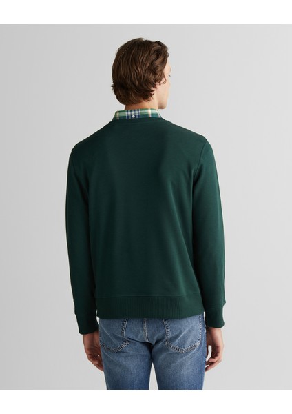 Erkek Yeşil Regular Fit Bisiklet Yaka Logolu Sweatshirt 2067062.374 fiyatları