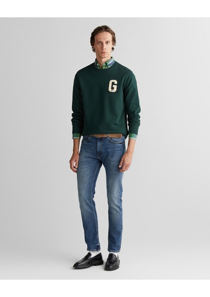 Erkek Yeşil Regular Fit Bisiklet Yaka Logolu Sweatshirt 2067062.374 modelleri