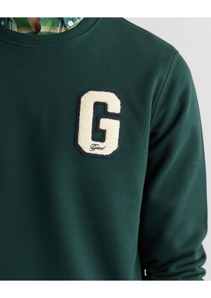 Erkek Yeşil Regular Fit Bisiklet Yaka Logolu Sweatshirt 2067062.374 indirimleri