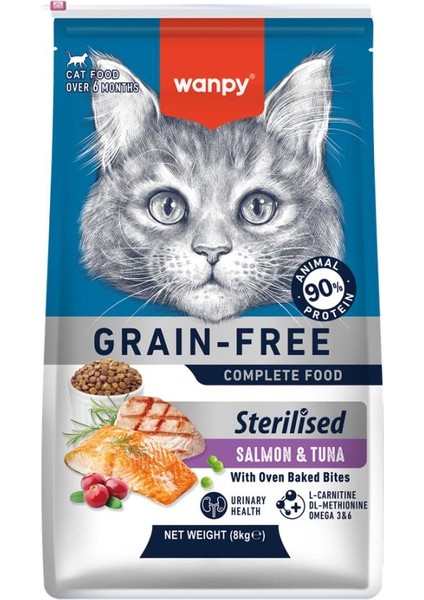 Tahılsız Somon Tuna Kısırlaştırılmış Kedi Maması 8 kg