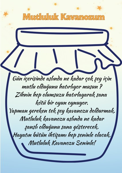 Mutluluk Kavanozu Pozitif Düşünce Defteri | Mutluluk Notları | A5 Boyut | Planlayıcı | Not Defteri