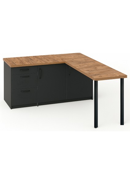 Ay Mutfak Adası-L Mutfak Adası-3 Çekmeceli 2 Kapaklı-Çok Amaçlı Dolap-Alt Modül-Kiler -150 cm