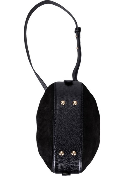 Valentina Süet Deri Kadın Omuz Çantası, Siyah indirimleri