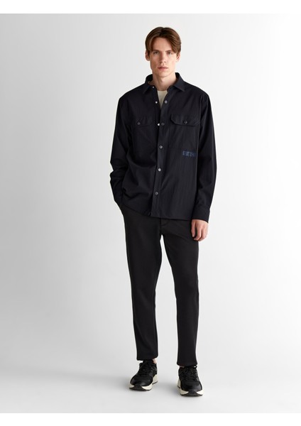 Erkek Lacivert Relaxed Fit Klasik Yaka Gömlek 3825109T.433 modelleri