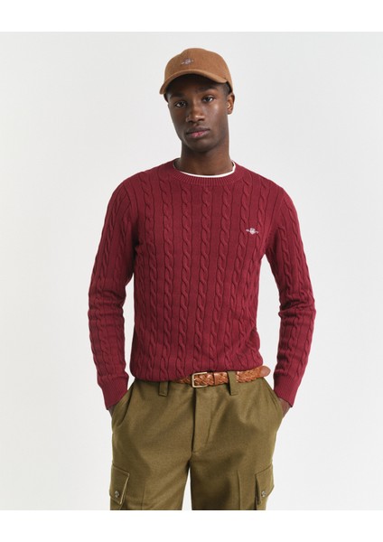 Erkek Bordo Regular Fit Bisiklet Yaka Örgü Kazak 8050601.604