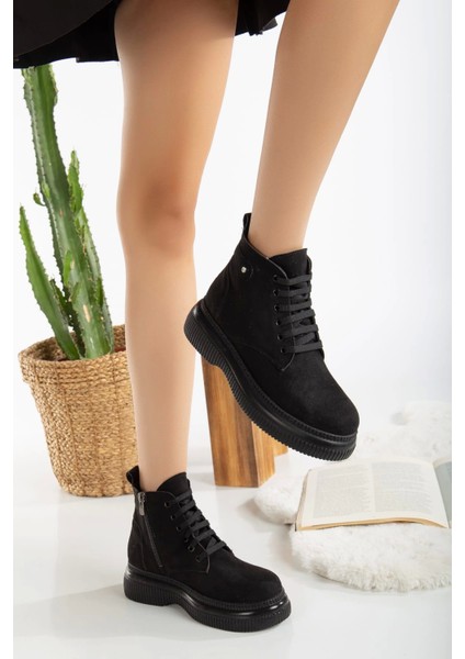 Jiwa Siyah Süet Bağcıklı Bot fiyatları