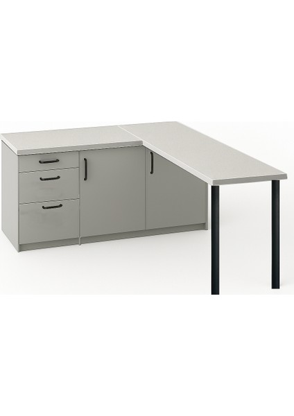 Ay Mutfak Adası-L Mutfak Adası-3 Çekmeceli 2 Kapaklı-Çok Amaçlı Dolap-Alt Modül-Kiler -150 cm