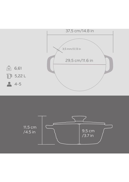 Döküm Yuvarlak Tencere Döküm Demir Kapak Experience Majolik Serisi ÇAP(Ø)28CM Beyaz fiyatları