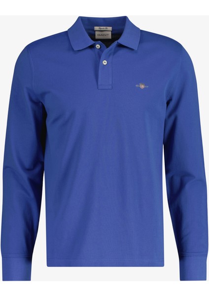 Erkek Mavi Regular Fit Uzun Kollu Polo 2230.407
