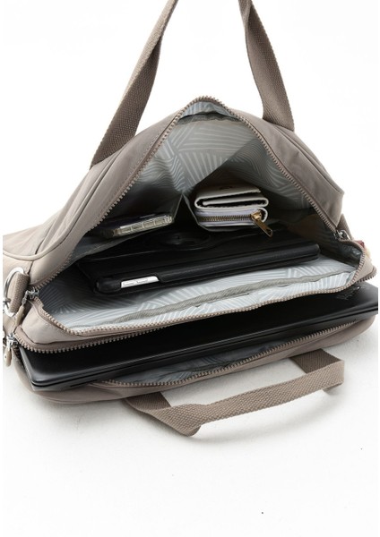 Unisex Klinkır Suya Dayanıklı Laptop Bölmeli Çapraz Askılı Koyu Gri Renkli Evrak ve Laptop Çantası