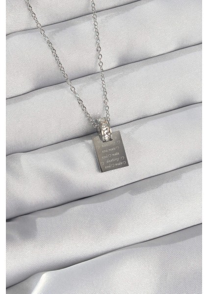 316L Çelik Zincir Gümüş Renk Zirkon Taşlı Aşk Mektubu Kolye fiyatları