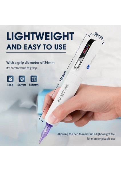 Tour Y22 Pro Kablosuz Kalıcı Makyaj ve Dövme Makinesi - Beyaz