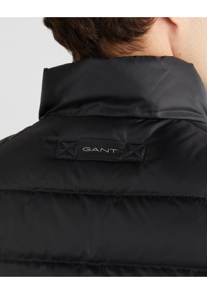 Erkek Siyah Regular Fit Dik Yaka Kaz Tüyü Yelek 7006527.5